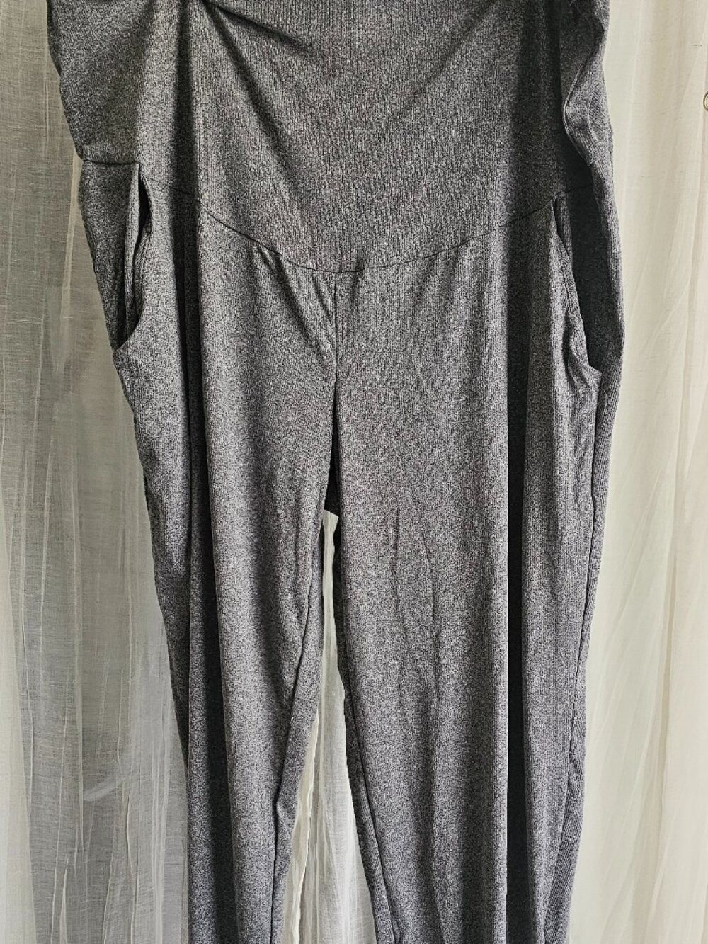 Women's Maternity Adjustable Waist Casual Trousers Harem Pants Grey Size 2XL NE